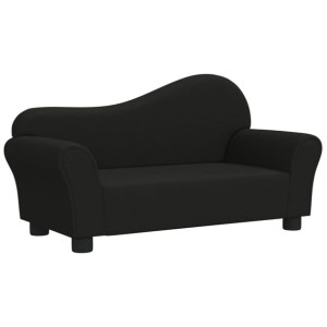 Sofa dla dziecka, czarna, obita tkaniną