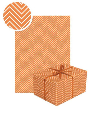 Papier Prezentowy Chevron Pomarańczowy 70x200