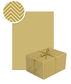 Papier Prezentowy Chevron Złoty 70x200