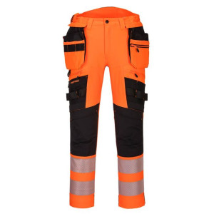 Spodnie ostrzegawcze DX4  odpinanymi kieszeniami kaburowymi Orange/Black 44