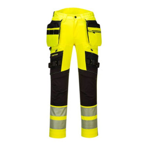Spodnie ostrzegawcze DX4 z odpinanymi kieszeniami kaburowymi Yello/Black 44