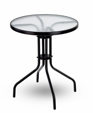 Stolik Stół Bistro Stalowy Szklany 60cm Do Domu Ogrodu
