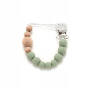 Lollipop zawieszka silikon drewno Sage green