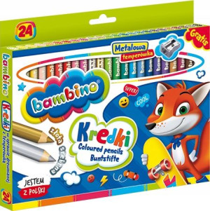 Kredki drewniane Bambino 24 okrągłe grube