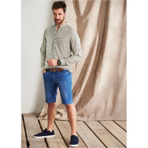 Lniana Koszula W Paski Z Guzikami 41-42 934945