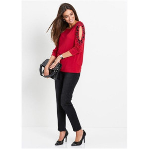 Bonprix Sweter Pullover Shoulders Zdobienie Kamienie Cyrkonie 40-42 910918