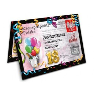 Zaproszenia na 18 urodziny Dowód