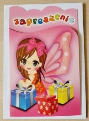 Zaproszenia urodziny elf różowy zaproszenie 2 szt