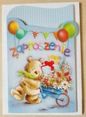 Zaproszenia urodziny Misiu Miś zaproszenie 2 szt