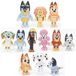 12 Szt Figurki Bluey I Bingo Rodzina I Przyjaciele