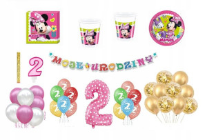 Zestaw Myszka Minnie 2 Urodziny Balony