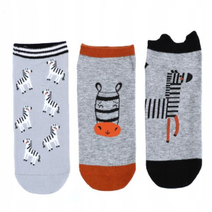 MORAJ Stopki Damskie Zebra 3-PARY SOCKS 38-41