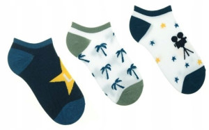 MORAJ Stopki Damskie Palmy 3-PARY SOCKS 38-41
