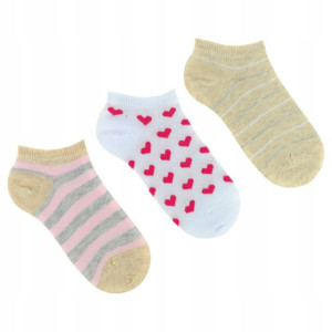 MORAJ Stopki Damskie Serduszka 3-PARY SOCKS 35-38