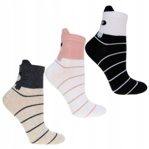 MORAJ Skarpety Damskie 3/4 Misie 3-PARY 35-38