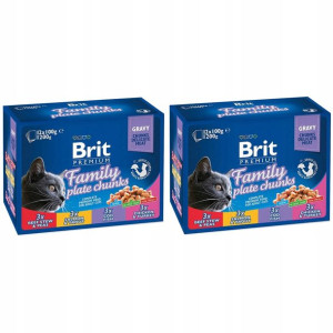 Brit Cat Pouches Family Plate 24x100g