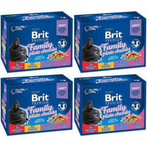 Brit Cat Pouches Family Plate 48x100g