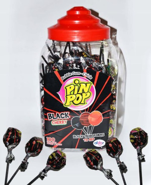 Lizak Pin Pop Black Cherry 100 Szt