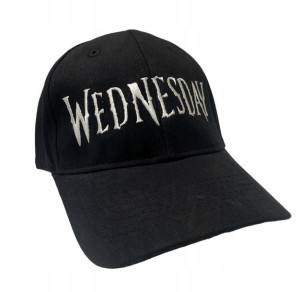 Czapka z daszkiem Wednesday Addams czarna Napis