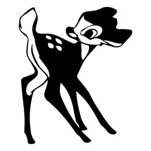 Naklejka na ścianę napis BAMBII DISNEY do auta 10 cm