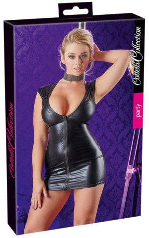 Wet Look Dress with Zip S