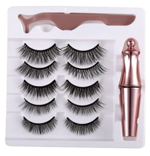 5x Rzęsy Magnetyczne Długie Pęseta Eyeliner + Gratis