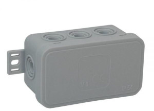 Puszka natynkowa pusta 8 wlotów VIPLAST V8 klik SZARA IP54 80x45x41mm