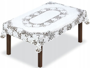 Obrus wzór 23825 rozm. 100x150cm prostokąt k.biały