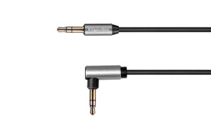 Kabel jack 3.5 kątowy - jack 3.5 prosty sprężynka 1.8m Kruger&Matz