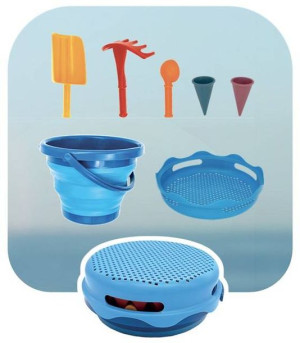 CompactToys : Zestaw zabawek do piaskownicy 7 szt. niebieski