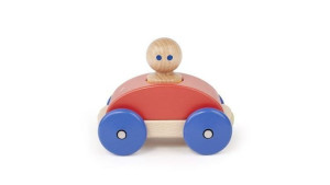 TEGU : Drewniane klocki magnetyczne BABY & TODDLER Magnetic Racer Poppy/Blu