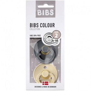 BIBS : 2-PACK S IRON & BEIGE Smoczek