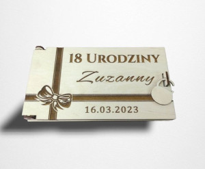 Koperta Pudełko na Pieniądze Prezent Urodziny 18 Grawer