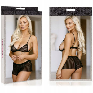 Biustonosz + Bokserki Prześwitująca Sex Bielizna