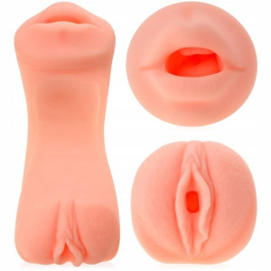 Masturbator Z Cyberskóry 2w1 Cipka + Usta Do Orala