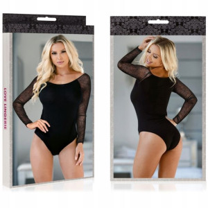 Kobiece Body Z Koronkowym Rękawem Obcisła Bluzka