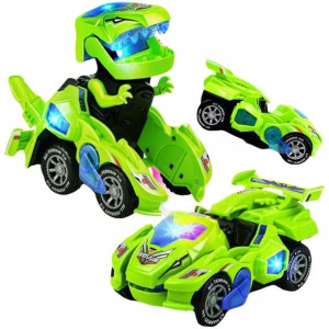 Auto Robot Dinozaur Zmienia Się Jeździ Świeci Led Prezent Dla Dziecka