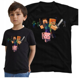 Koszulka Dziecięca Minecraft Bajkowe Wzory 9-11 Y4