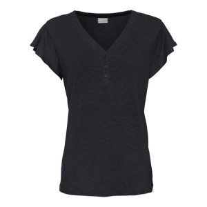 Czarna Lniana Bluzka Z Dekoltem 36-38 930374
