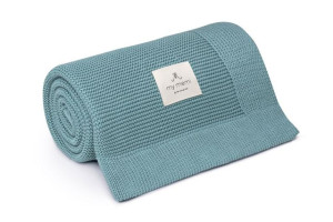 Bambusowy kocyk teal 80x100 - classic my memi