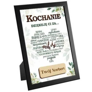 Drewniany Obraz Podziękowanie Serce Kochanie Prezent Walentynki