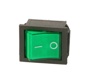Przełącznik przycisk wyłącznik kołyskowy zielony 230V TES-44