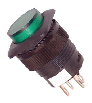 Przełącznik przycisk z lampką sygnalizacyjną mini zielony 12V MNG-012G