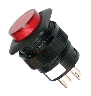 Przełącznik przycisk z lampką sygnalizacyjną mini czerwony 12V MNG-012R