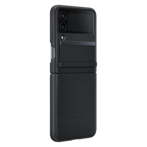 Skórzane Etui Do Samsung Galaxy Z Flip4 Składana Obudowa Ze Skóry Czarny