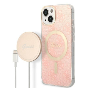Case+ Charger Iphone 14 6,1" Różowy/pink Hard Case 4g Print Magsafe