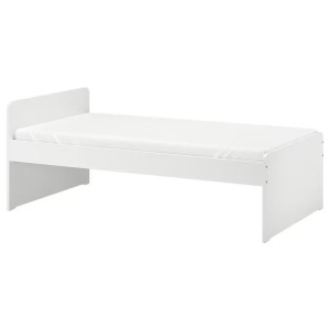 IKEA SLAKT Rama łóżka z dnem z listew biały 90x200 cm