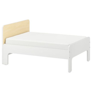 IKEA SLAKT Rozsuwana rama łóżka biały/brzoza 80x200 cm