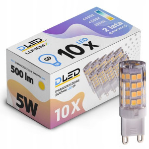 10x Żarówka LED G9 SMD 230V 5W 500lm mini ZIMNA