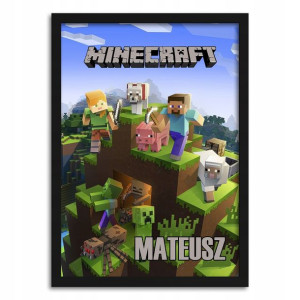 Dyplom Plakat A4 Dla Dziecka Minecraft + Imię Y2